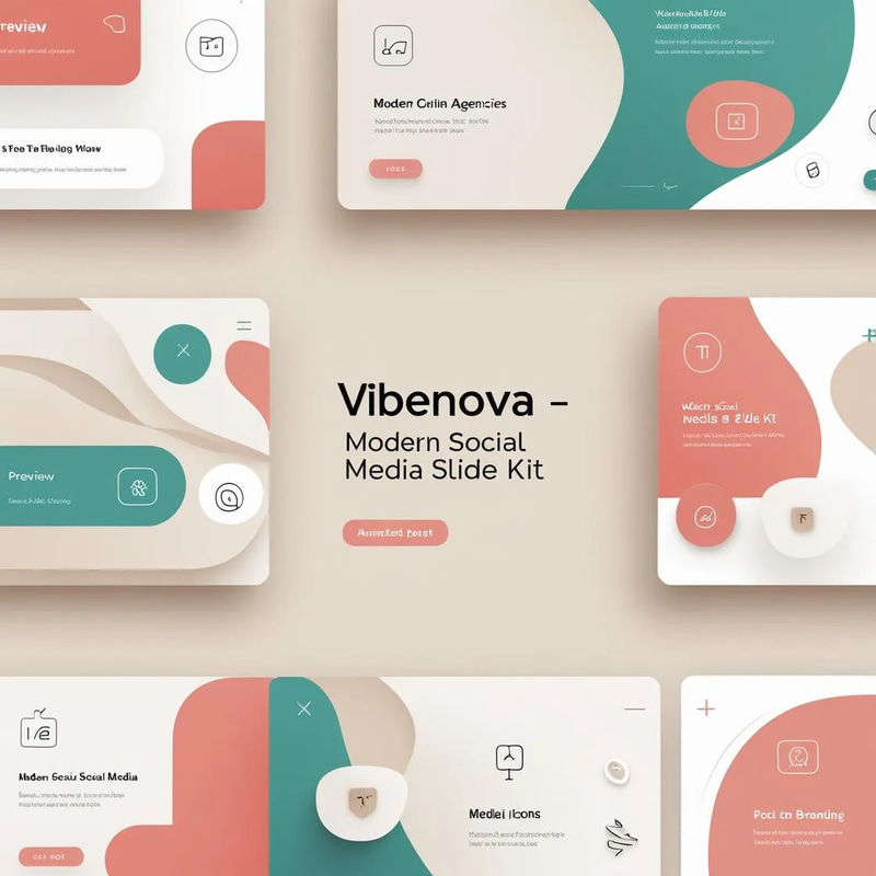 VibeNova Modern Social Media Slide Kit - Dynamic Animated Templates for Engaging Brand Content Creators