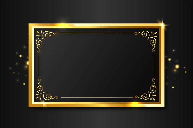 Realistic Golden Frame Designs - Elegant Mockup Frames for Premium Brand Presentation and Creative Projects