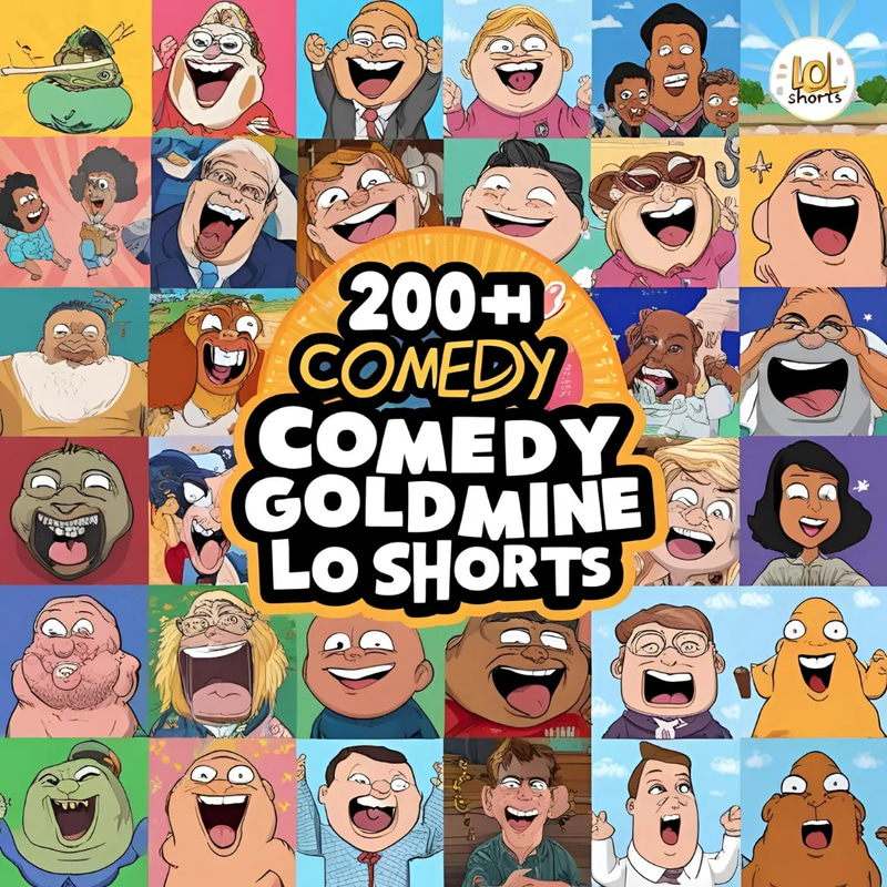 200+ AI Comedy Goldmine - LOL Shorts - AI-Powered Humorous Video Reels for Entertainment and Social Sharing