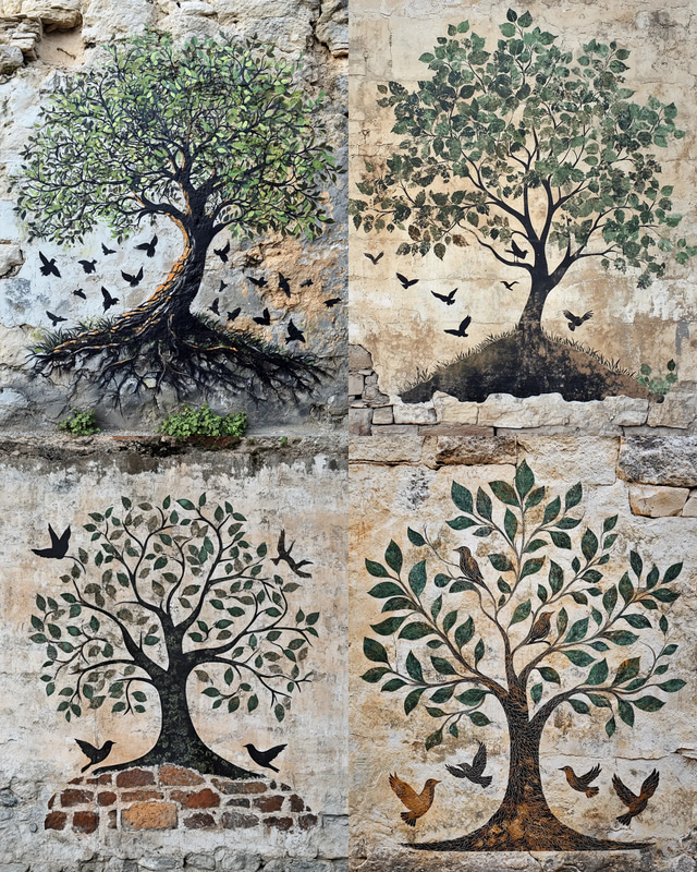 Detailed Tree Stencil - Urban Graffiti Art for Street Artists and Creative Urban Projects