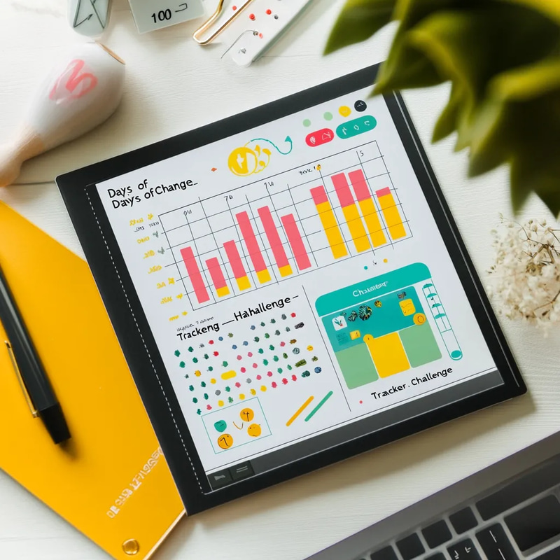 100 Days of Change Habit Tracker Challenge - MindFlow Studio Self-Care Planner for Lasting Positive Habits and Personal Growth