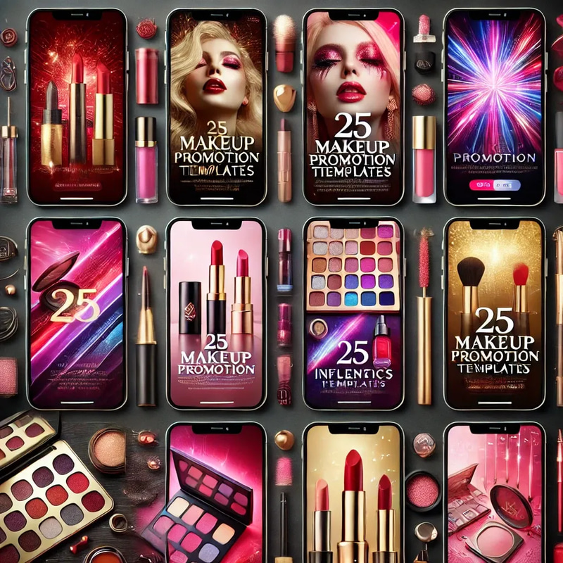 25 Makeup Promotion Templates - Versatile Editable Social Media Ads for Beauty Brands and Influencers