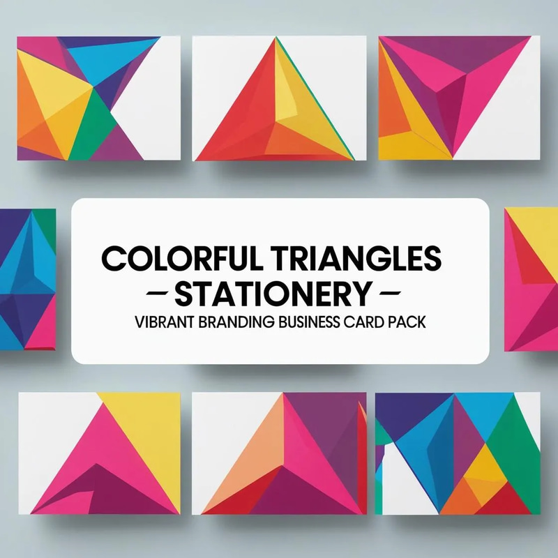Colorful Triangles Stationery - Vibrant Branding Business Card Pack for Professionals and Agencies