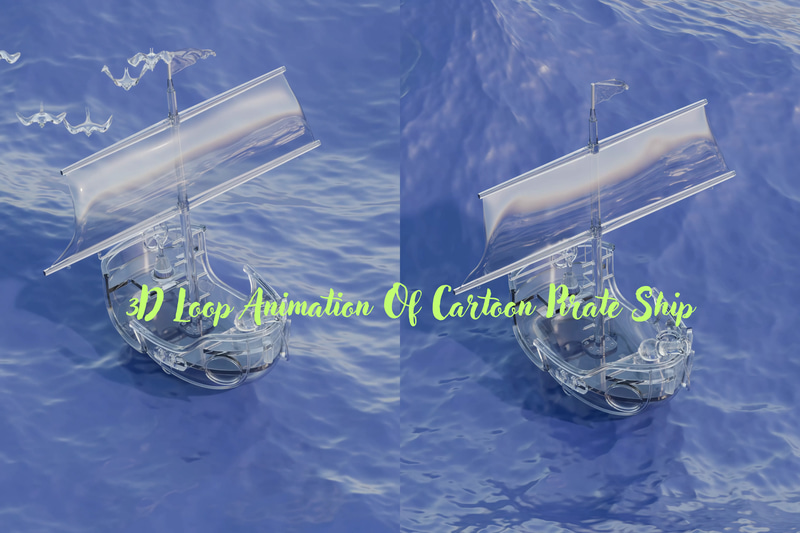 Pirate Ship Adventure Loop - Cartoon Sailing Animation - Vibrant Cartoon Motion Graphics for Dynamic Visual Storytelling and Creative Projects