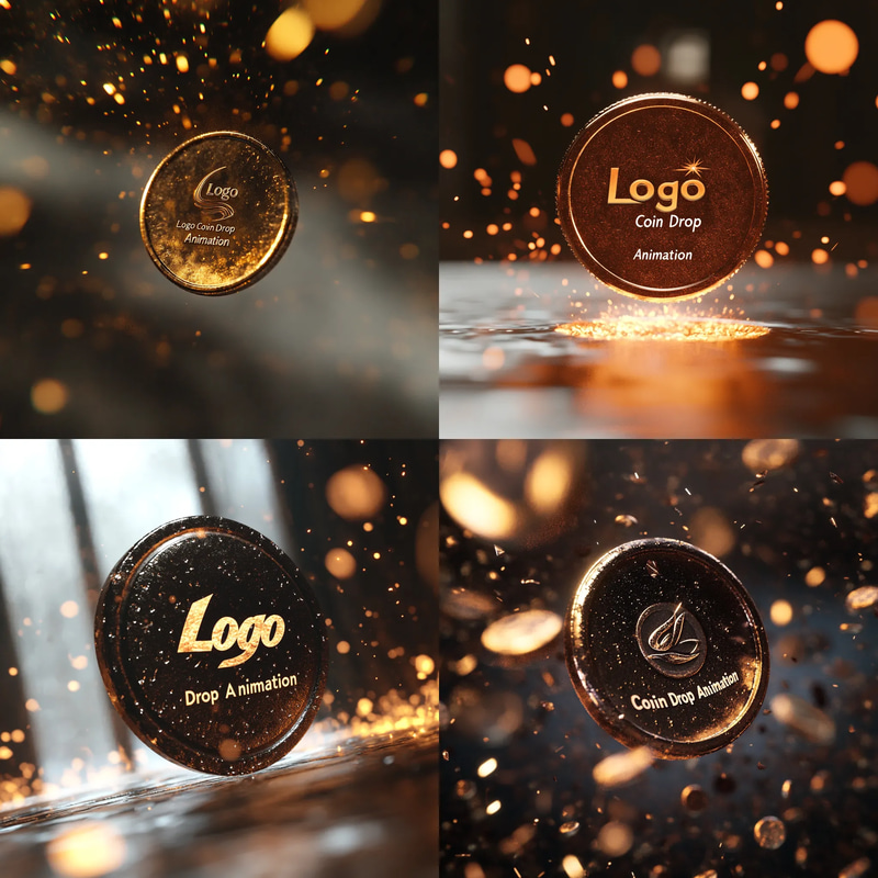 Logo Coin Drop Animation - Dynamic 3D Template for Brand Intros and Digital Presentations