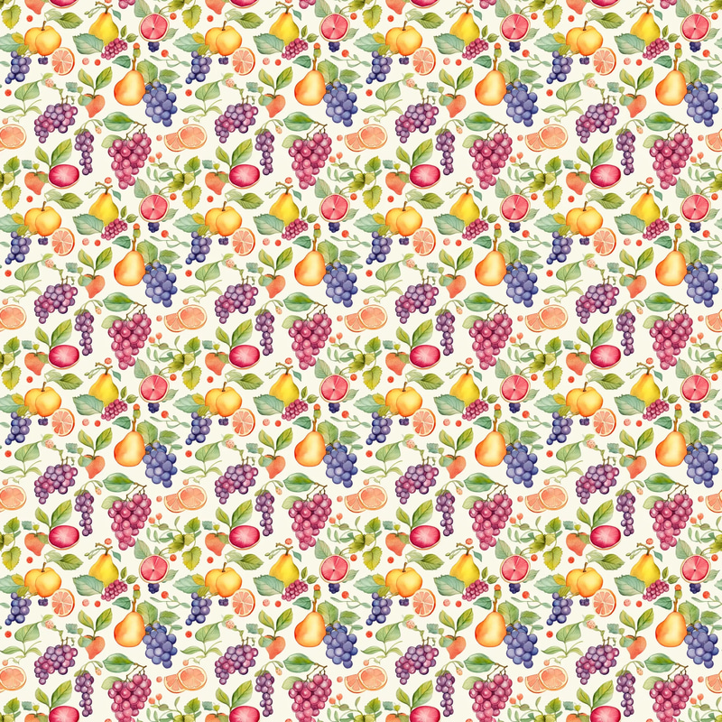 Juicy Fruit Watercolor - Hand-Drawn Artistic Patterns for Creative Designers and Print Projects