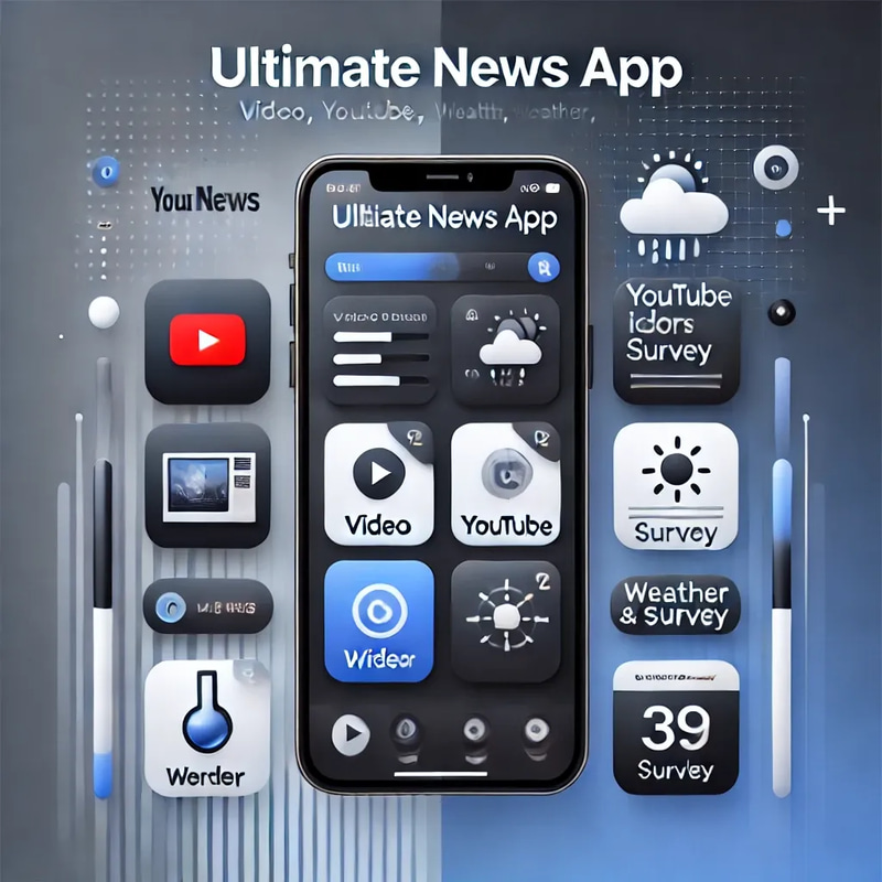 Ultimate News App - Comprehensive Mobile Solution for Video, YouTube, Weather & Survey Integration