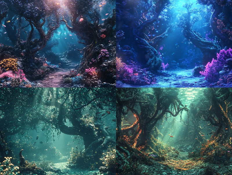 Coral Spires Aquatic Urban Oasis - Immersive Digital Environment Art for Urban Creatives and Storytellers