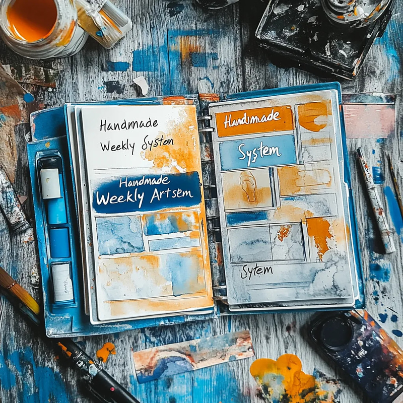 Handmade Weekly Artistry System - Elegant Daily, Weekly & Monthly Planner for Creative Productivity and Personal Organization