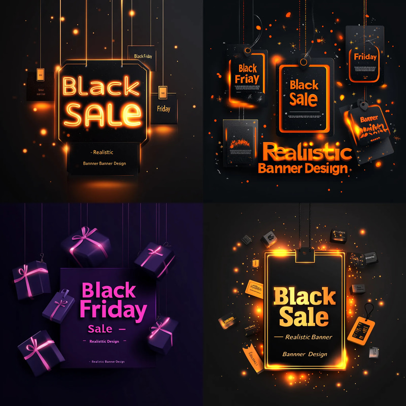 Black Friday Sale Realistic Banner Design - Premium Social Media Graphics for Engaging Campaigns and Blog Promotions