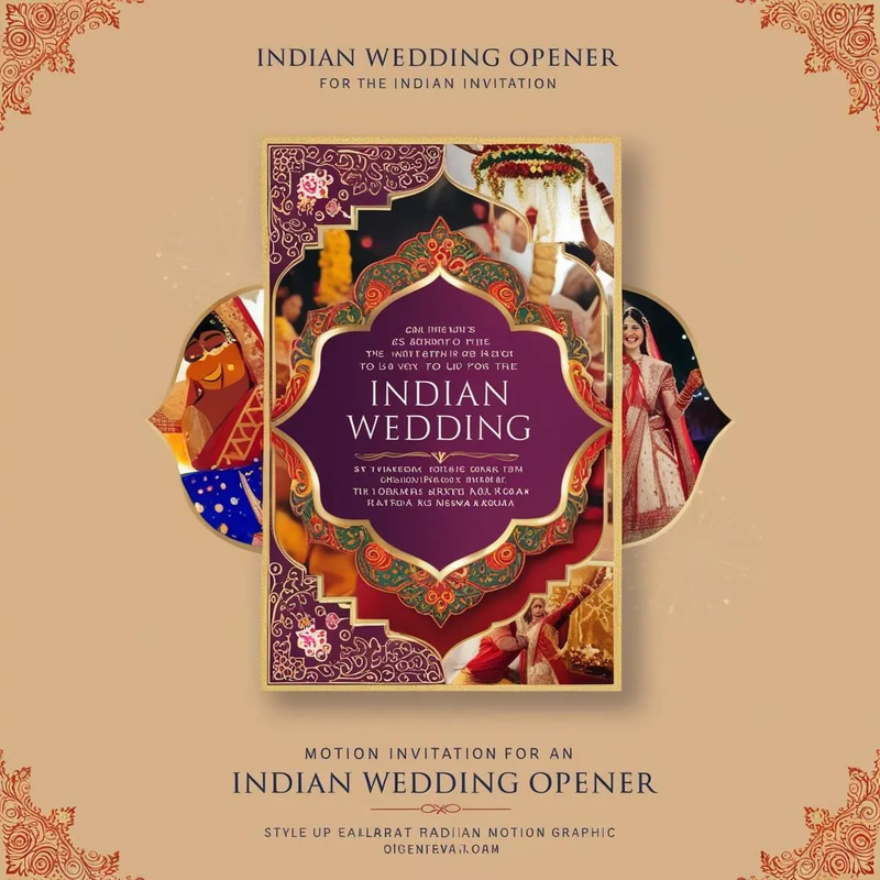 Indian Wedding Invite - Traditional Motion Opener - Cinematic Video Opener for Elegant Wedding Invitations and Cultural Events 2026