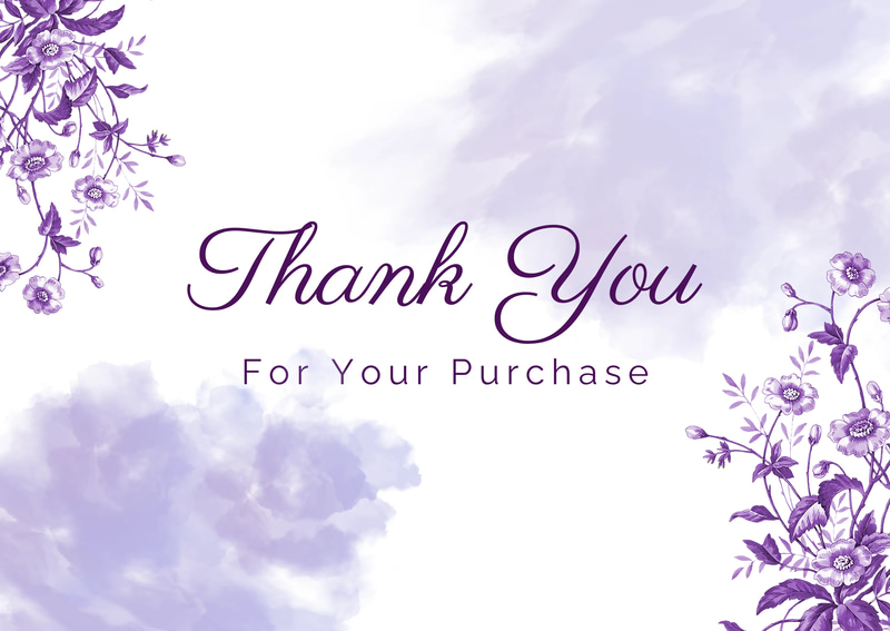 Purple Watercolor Thank You Card - Elegant Gratitude Stationery for Personal and Professional Use