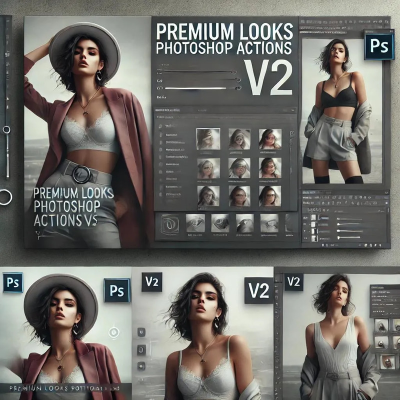 Premium Looks Photoshop Actions V2 - Cinematic Photo Editing Actions for Creative Professionals and Enthusiasts