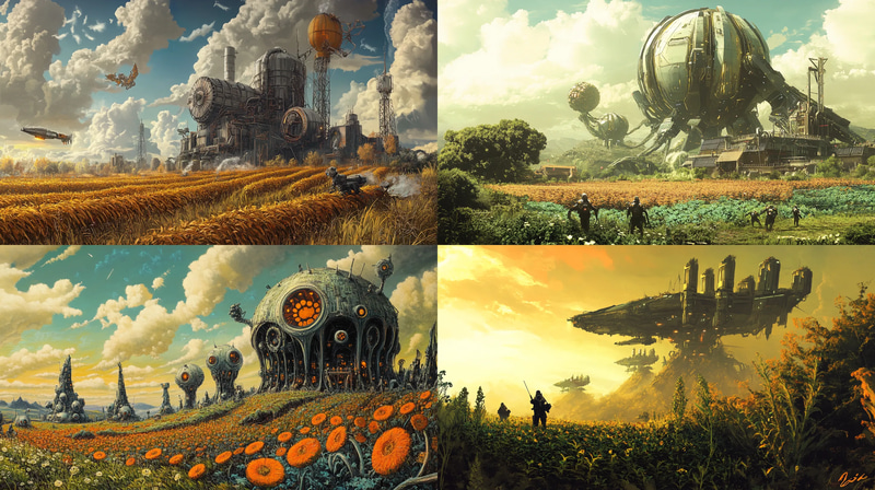 Genetically Modified Farm - Bio-Punk Sci-Fi Art for Futuristic Storytelling and Concept Design