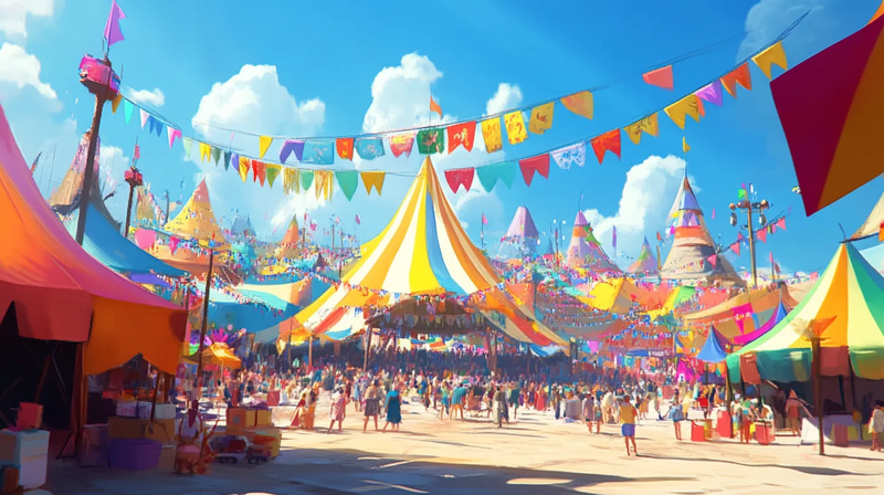 Summer Festival - Serene Landscape Art for Tranquil Outdoor Scenes and Creative Decor