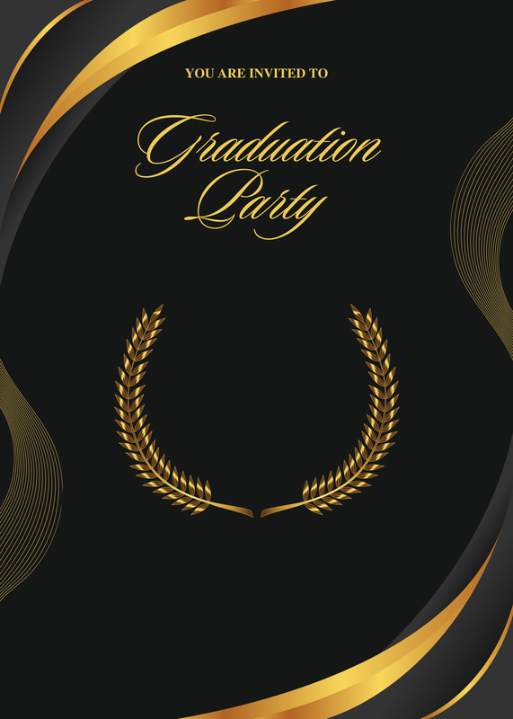 Black Gold Elegant Graduation Party Invitation - Stylish Premium Card Design for Memorable Graduation Celebrations