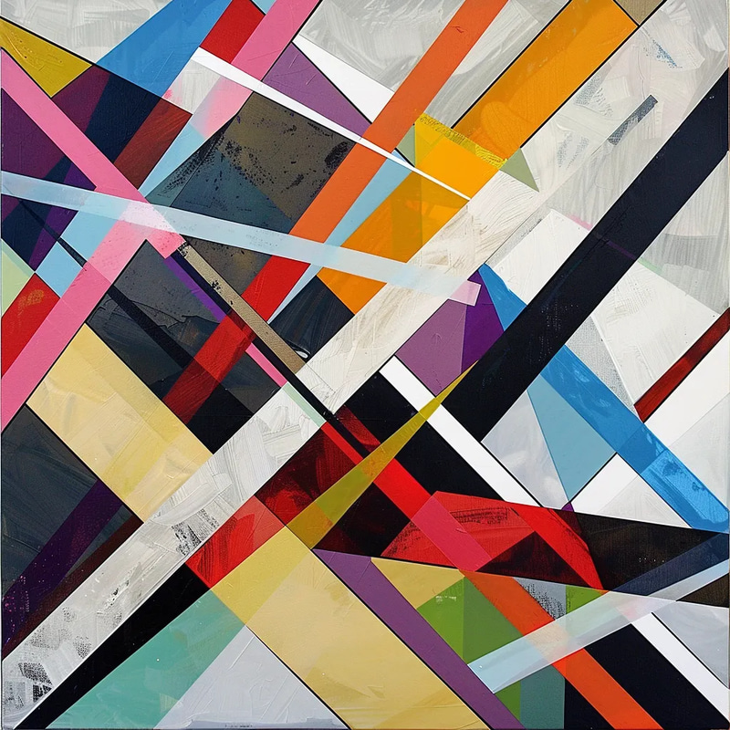 Geometric Abstract Parallel Line Series - Contemporary Geometric Abstraction Art for Modern Spaces and Creative Displays