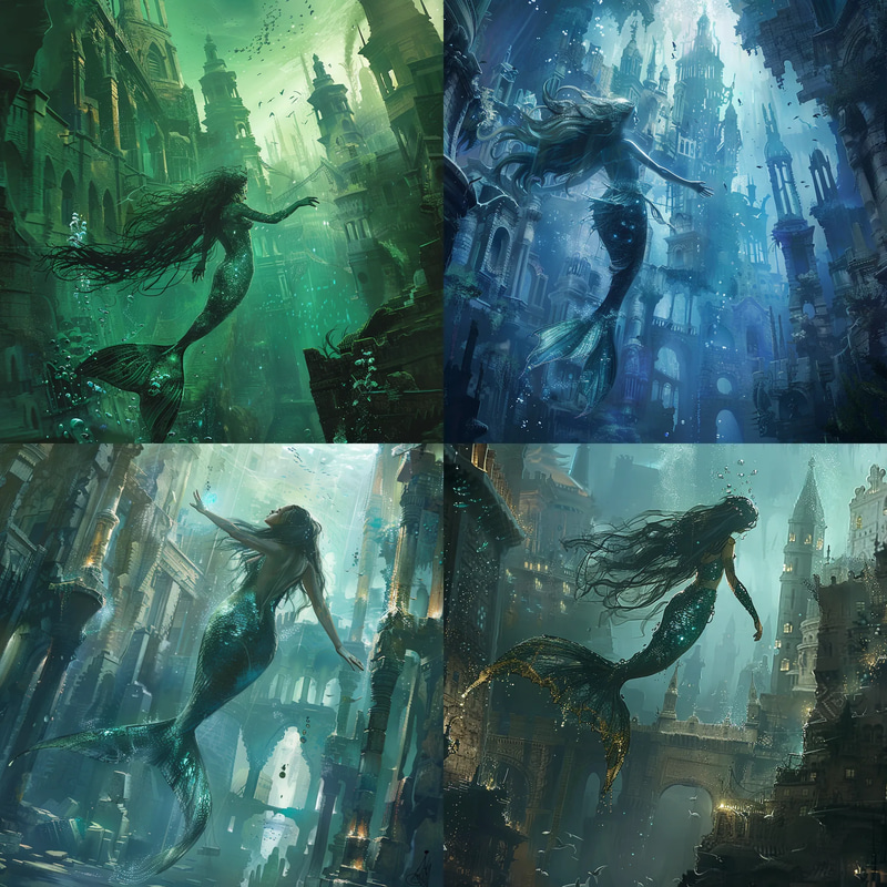 Abyssal Siren Luminous Deep Dweller Concept Art - Immersive Fantasy Character Design for Creators and Storytellers