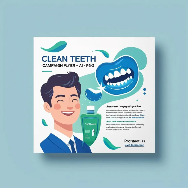 Clean Teeth Campaign Flyer AI PNG - Vibrant Health Care Promotion for Dental Marketing Success