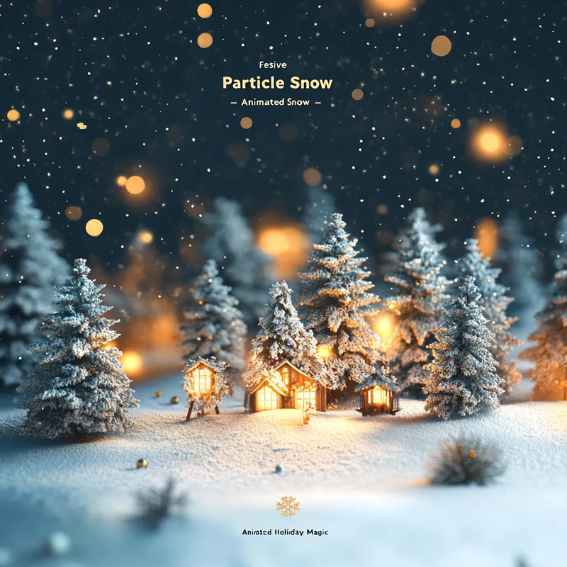 Festive Particle Snow - Animated Holiday Magic - Cinematic Motion Graphics Overlays for Seasonal Video Projects
