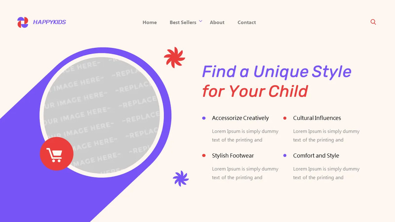 Happykids Kids Store Google Slides - Vibrant Commercial Presentation Templates for Children's Retail Brands