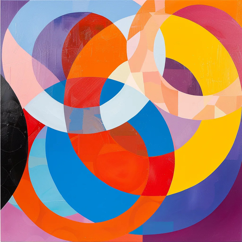 Hard Edge Distinct Overlapping Forms - Bold Abstract Art for Modern Creative Spaces and Visual Projects