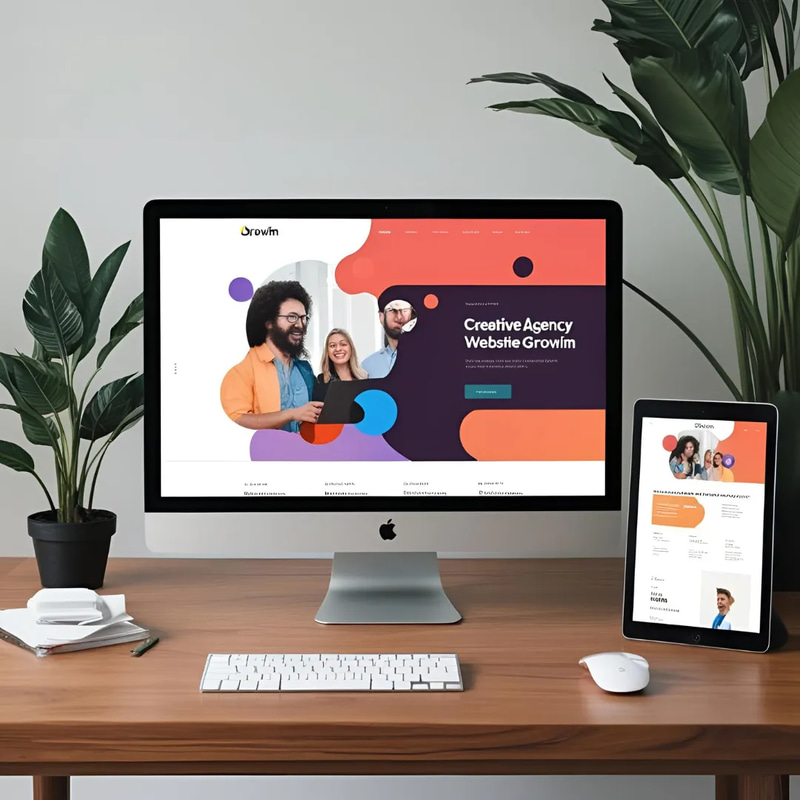 Growim Creative Agency Website UI - Modern, Responsive UI/UX Design for Agency Growth and Client Engagement