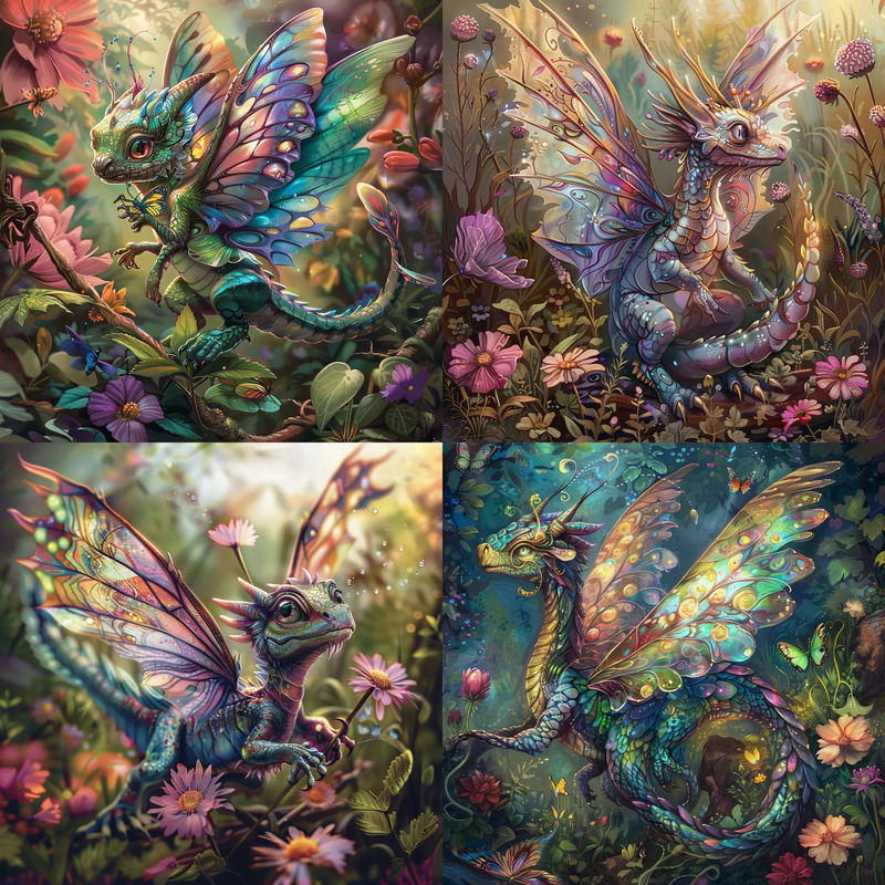 Glimmerwing Pixie Drake Concept - Enchanting Creature Concept Art for Fantasy Creators and Storytellers