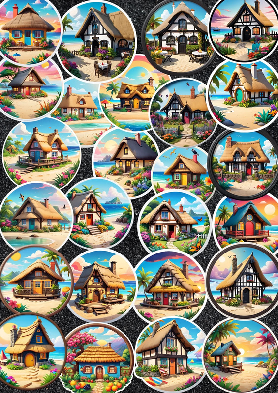 Rustic Retreat Cottage Sticker Bundle - Charming Vinyl Stickers for Cozy Home & Castle Themes