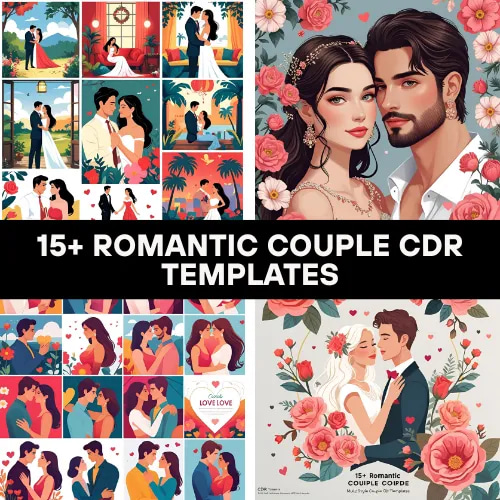 15+ Romantic Couple CDR Templates - Versatile Romantic Design Collection for Creative Projects and Marketing