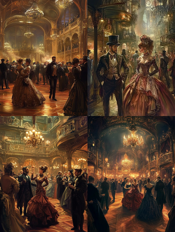 The Grand Gear Gala - Ballroom Mechanique - Steampunk Fantasy Art for Immersive Storytelling and Creative Worlds