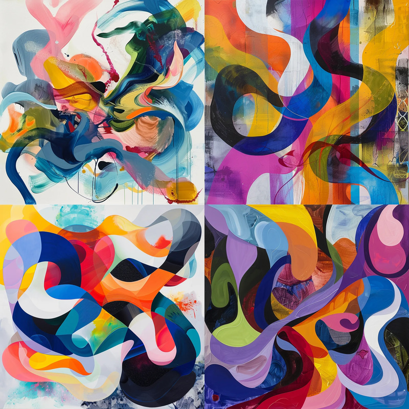 Lyrical Abstract - Fluid Intertwined Lines - Expressive Abstract Art for Contemporary Interiors and Creative Spaces