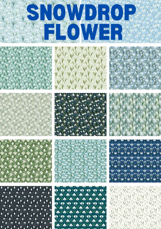Snowdrop Winter Magic - Elegant Floral & Botanical Pattern Collection for Creative and Commercial Design Projects