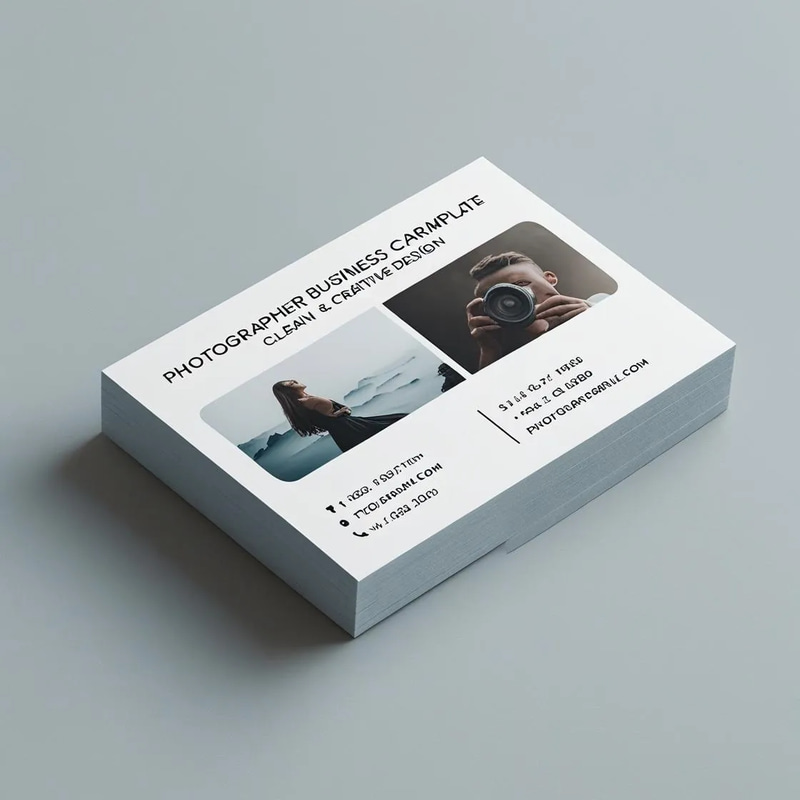 Photographer Business Card Template - Clean and Creative Design for Professional Branding and Client Impressions