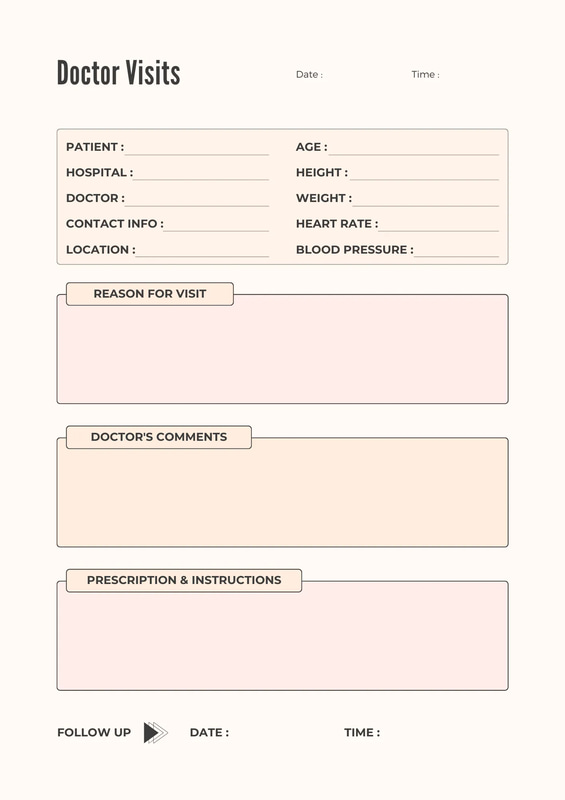 Doctor Visit Tracker - Medical Schedule Planner - Streamlined Health & Appointment Management for Professionals and Patients