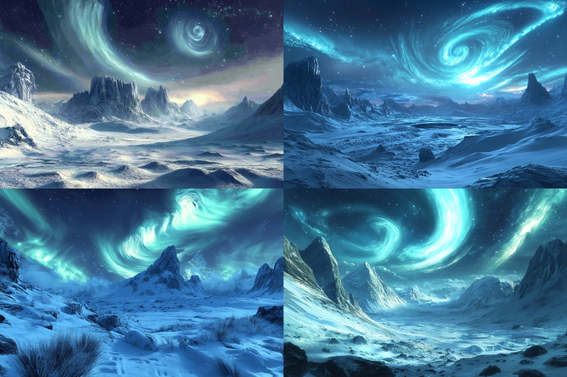Frozen Alien Tundra - Immersive Sci-Fi Alien Worlds Art for Futuristic Visual Storytelling
