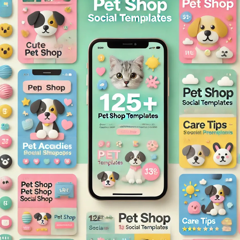 125+ Pet Shop Social Templates - Versatile Multi-Platform Ads for Engaging Pet Brand Campaigns