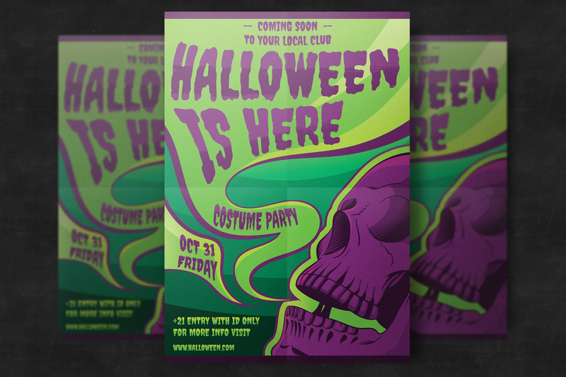 Halloween Flyer Party Template Design - Creative Marketing Flyer for Seasonal Promotions and Events