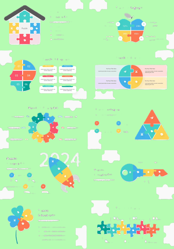 Puzzle Infographic Design Templates - Versatile Studio Charts for Engaging Visual Storytelling and Professional Presentations