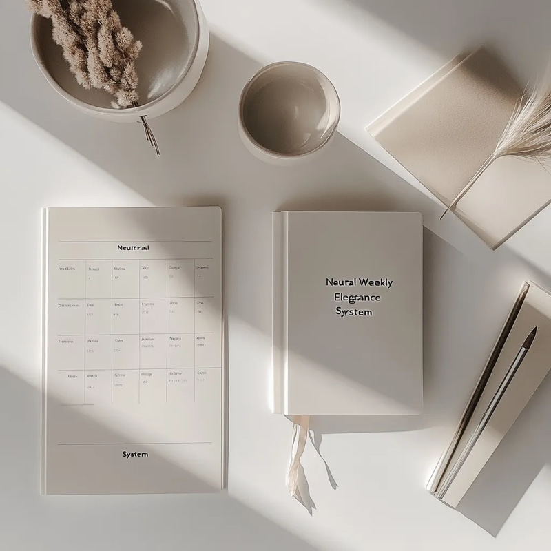 Neutral Weekly Elegance System - Minimalist Weekly Planner for Organized and Balanced Productivity in 2025-2026