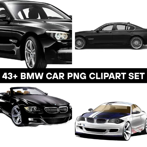 43+ BMW Car PNG Clipart Set - Premium Travel & Transportation Car Illustrations for Designers and Marketers