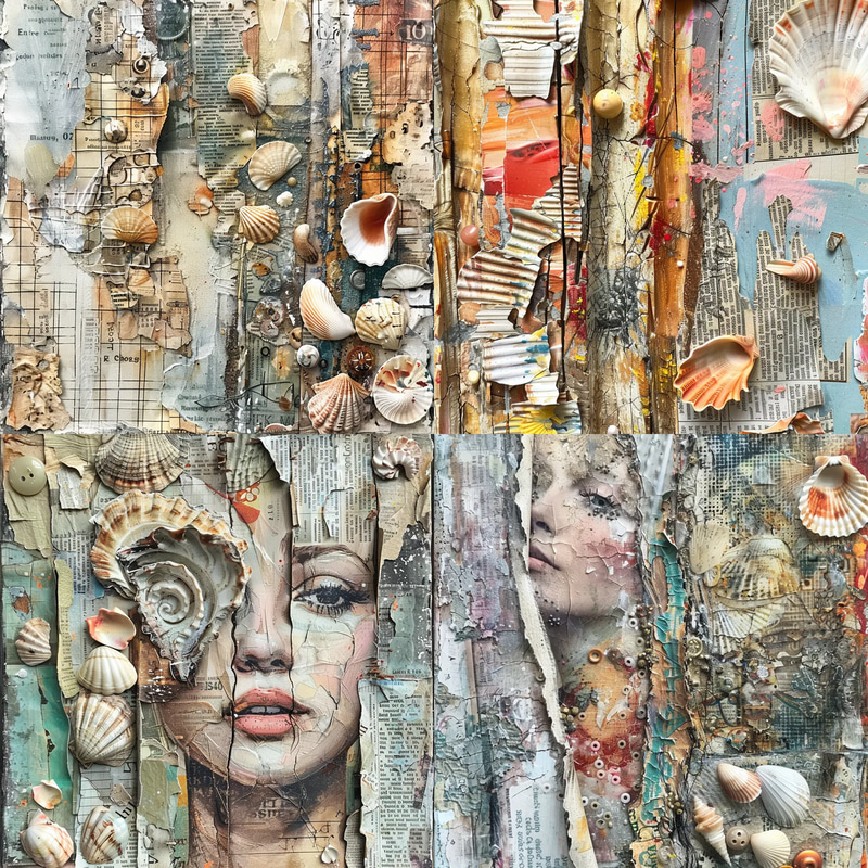 Torn Magazine Abstract Collage - Vibrant Mixed Media Abstract Art for Creative Designers and Visual Storytellers