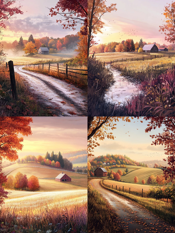 Peaceful Autumn Dawn - Serene Landscape Art for Tranquil Spaces and Creative Decor