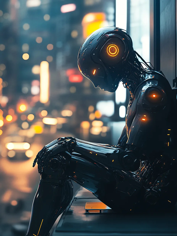 Sentient AI Android with Human-like Expression - Futuristic Robotics Digital Art for Sci-Fi Creators and Enthusiasts