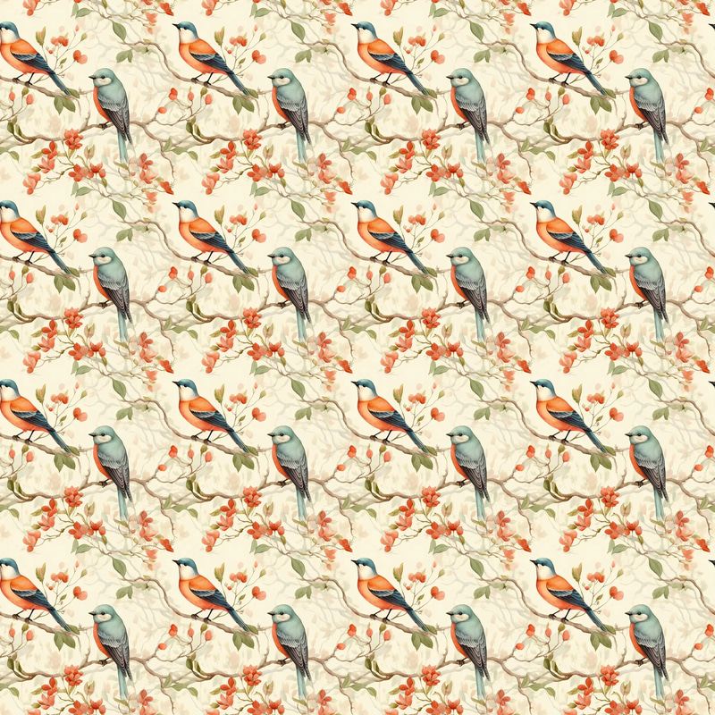 Watercolor Songbird Silhouettes - Hand-Drawn Artistic Bird Pattern Collection for Creative Designers and Crafters