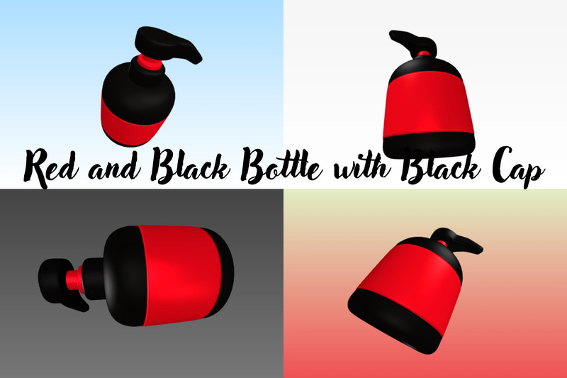 Red & Black Bottle Design - Modern 3D Printing Model for Creative Prototyping and Product Development