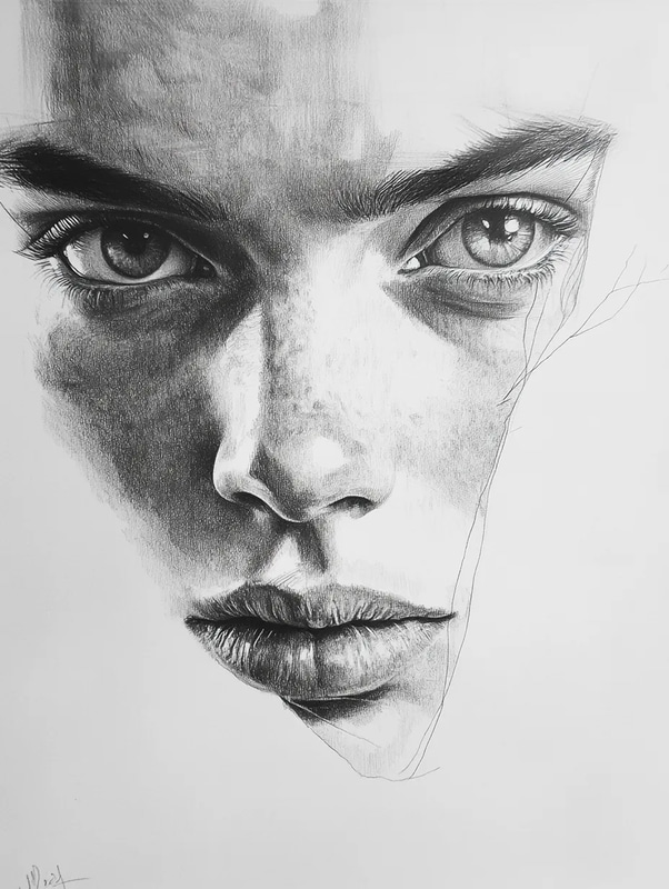 Fine Pencil Detailed Portrait Sketch - Timeless Handcrafted Sketch Art for Personal and Professional Use