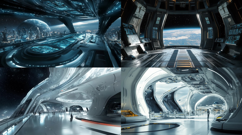 The Obsidian Starport - Neo-Gothic Space Nexus - Immersive Environment Art for Sci-Fi Creators and Game Developers