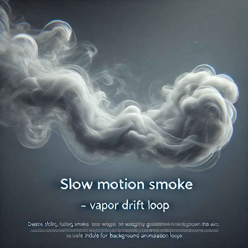 Slow Motion Smoke Vapor Drift Loop - Cinematic Ambient Animated Vapor Smoke Loop for Filmmakers & Content Creators
