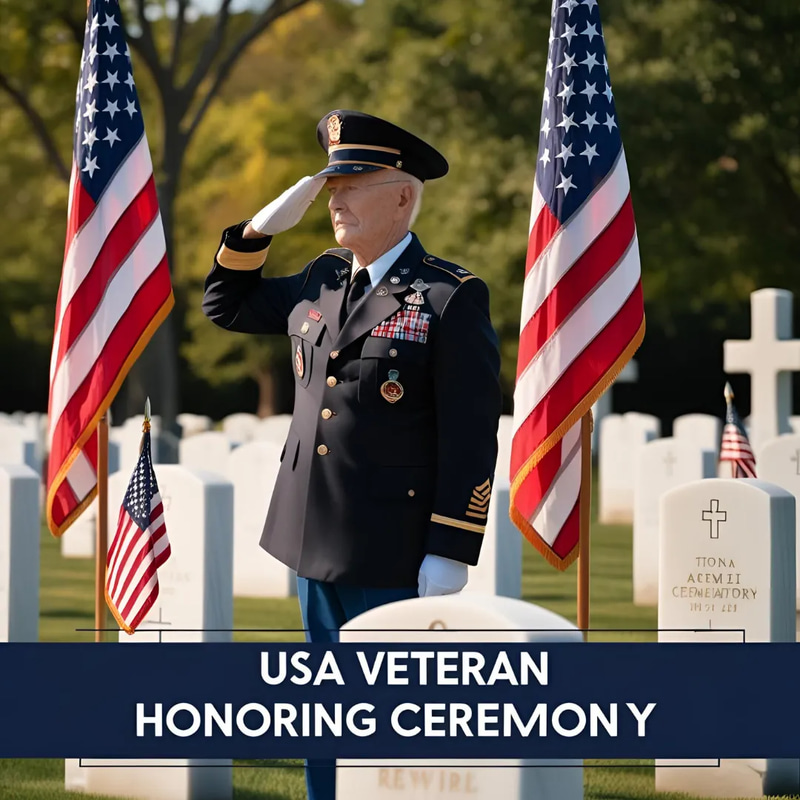 USA Veteran Honoring Ceremony - Cinematic Military Tribute Stock Video for Documentary and Promotional Use